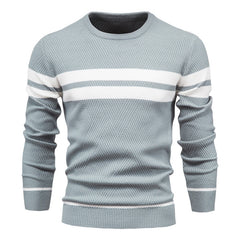 Loookus - New autumn and winter men's round-neck, long-sleeved slim fit knitted textureed sweater