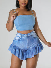Loookus - Ruffle Hem Shorts