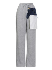 Loookus - Mixed Up Denim Sweatpants