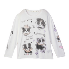 Loookus - Cool Puppy Graffiti Super-Thin Long Sleeve Tee