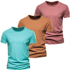 Loookus - Men's Slim-fit Short-Sleeved Casual Trendy Round-Neck T-shirt Set