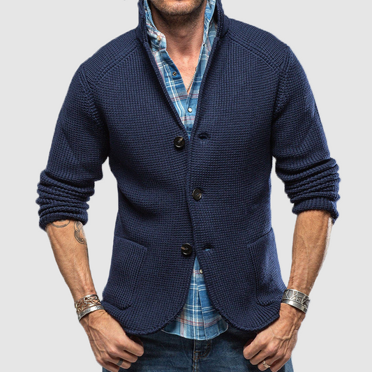 Loookus - Men's Elegant Lapel Knitted Pocket Jacket