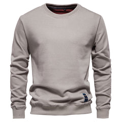 Loookus - New men's round-neck, long-sleeved slim fit knitted Pure Color Sweater
