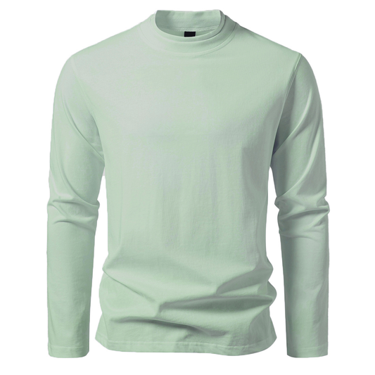 Loookus - Long Sleeve Waffle Knit Double Round-Shape Henley Shirt