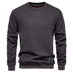 Loookus - New men's round-neck, long-sleeved slim fit knitted Pure Color Sweater