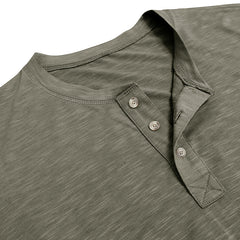 Loookus - Long Sleeve Soft Henley Shirt