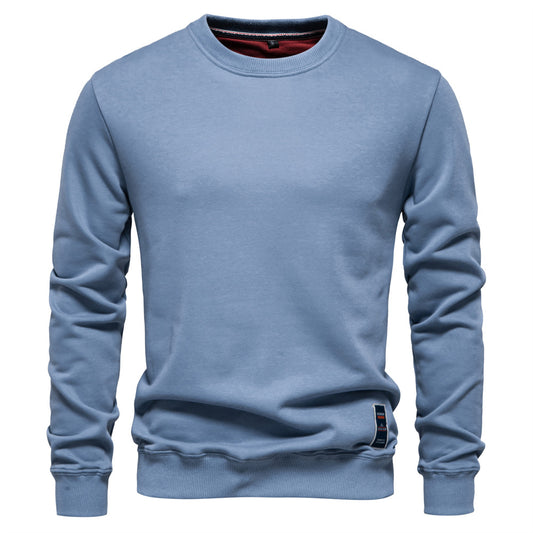 Loookus - New men's round-neck, long-sleeved slim fit knitted Pure Color Sweater