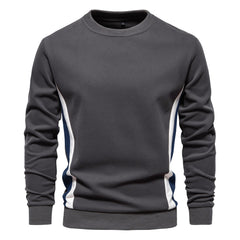 Loookus - New men's hot sale round-neck, long-sleeved slim fit knitted textured on side Sweater