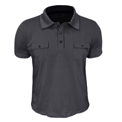 Loookus - 2025 Men's short-sleeved Cotton Polo T-shirt With Two Pockets