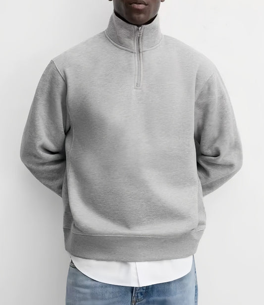 Loookus - Men's Vertical Strip Zipper Polo Shirt