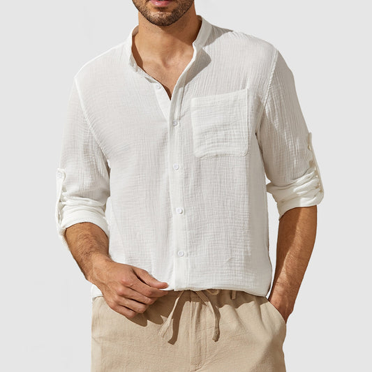 Loookus - Men's Casual Textured Pocket Shirt