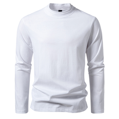 Loookus - Long Sleeve Waffle Knit Double Round-Shape Henley Shirt