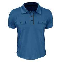 Loookus - 2025 Men's short-sleeved Cotton Polo T-shirt With Two Pockets