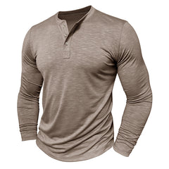 Loookus - Long Sleeve Soft Henley Shirt