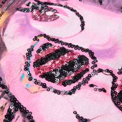 Loookus - American retro Bling Girl Streetwear Loose Tee