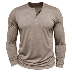 Loookus - Long Sleeve Soft Henley Shirt