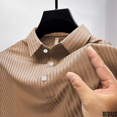 Loookus - men's collared striped short-sleeve shirt