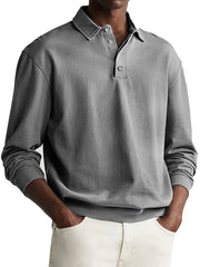 Loookus - 2025 Long Sleeve Soft Cotton Polo Shirt