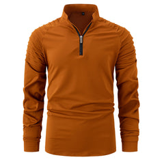 Loookus - Men's Long-Sleeve Casual Sports Jacket with Patchwork and Zip-Up Closure