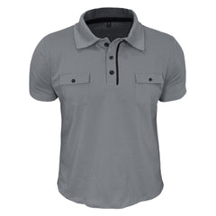 Loookus - 2025 Men's short-sleeved Cotton Polo T-shirt With Two Pockets