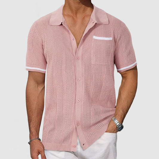 Loookus - Gentleman's Cool Silk Skeleton Knit Shirt