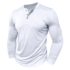 Loookus - Long Sleeve Soft Henley Shirt