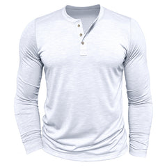 Loookus - Long Sleeve Soft Henley Shirt