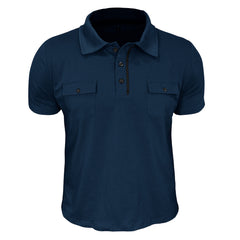 Loookus - 2025 Men's short-sleeved Cotton Polo T-shirt With Two Pockets
