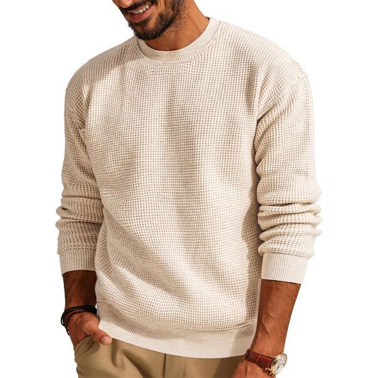 Men's Trendy Casual and Comfortable solid-color long sleeve shirt sweater