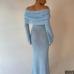 Loookus-Elegant High-Waist Long Sleeve Bodycon Dress