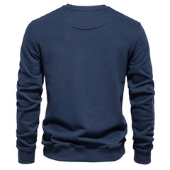 Loookus - New men's round-neck, long-sleeved slim fit knitted Pure Color Sweater