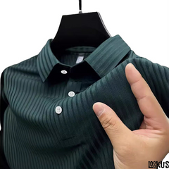 Loookus - men's collared striped short-sleeve shirt