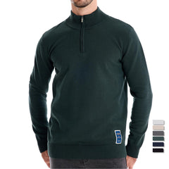 Loookus - New Men's sweater with a half-zippered pure color knit sweater