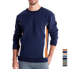 Loookus - New men's hot sale round-neck, long-sleeved slim fit knitted textured on side Sweater