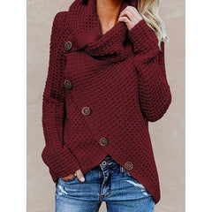 Loookus - Casual Plus Size Button Wrap Vest Sweater Tunic