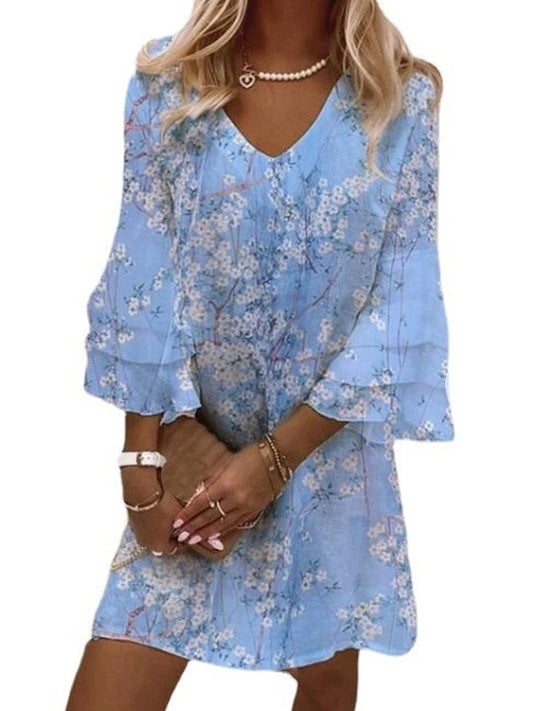 Loookus - Fresh Print V Leader Mini Dress