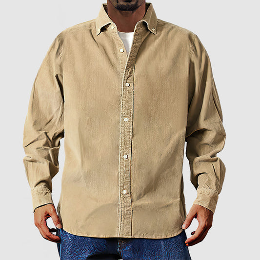 Loookus - Men's Vintage Washed Basic Shirt