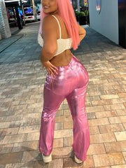 Loookus - Metallic Flared Pants