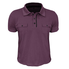 Loookus - 2025 Men's short-sleeved Cotton Polo T-shirt With Two Pockets