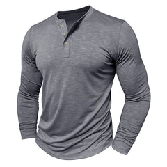 Loookus - Long Sleeve Soft Henley Shirt