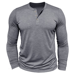 Loookus - Long Sleeve Soft Henley Shirt