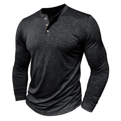 Loookus - Long Sleeve Soft Henley Shirt