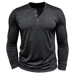 Loookus - Long Sleeve Soft Henley Shirt
