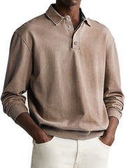 Loookus - 2025 Long Sleeve Soft Cotton Polo Shirt