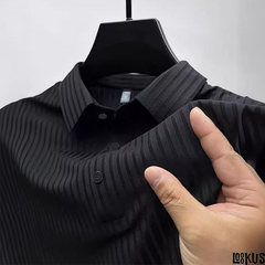 Loookus - men's collared striped short-sleeve shirt