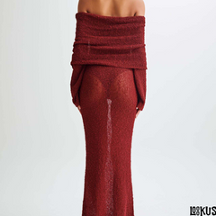 Loookus-Elegant High-Waist Long Sleeve Bodycon Dress