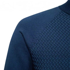 Loookus - New men's round-neck, long-sleeved slim fit knitted Waves Shape textured Sweater