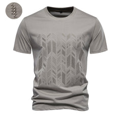 Loookus - Men's Embroidered Slim-fit Short-Sleeved Casual High-quality trendy T-shirt