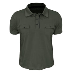 Loookus - 2025 Men's short-sleeved Cotton Polo T-shirt With Two Pockets