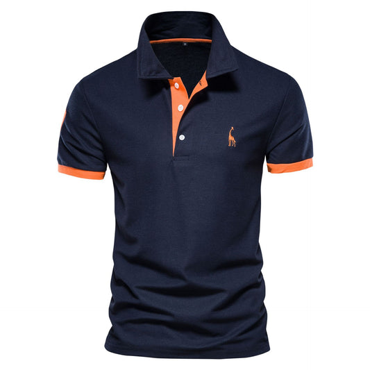 LOOOKUS - Men's Casual and Comfortable Cotton Short Sleeve Polo-Neck Shirt